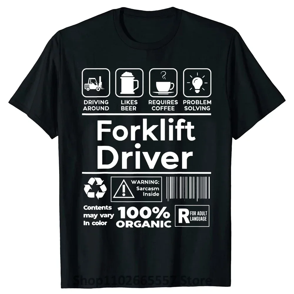 

Certified Forklift Operator Funny Driver T-Shirt Men New Design Tees Cotton Top T-Shirts Casual Short Sleeve Mens Clothes