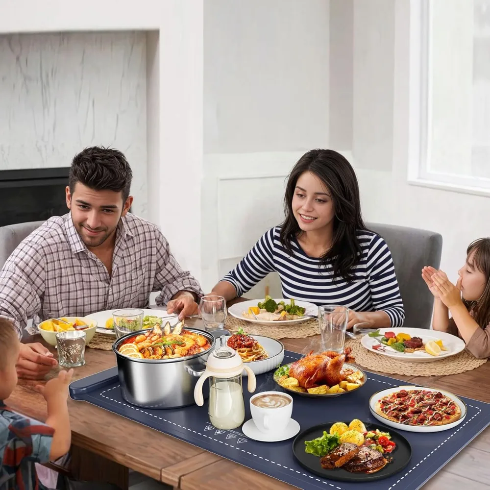 

Коврик для подогрева пищевых продуктов GRAPHENE, [122 ℉ до 212р ℉ Быстрый нагрев поверхности] Электрический поддон для подогрева, 6-уровневая настройка температуры с таймером