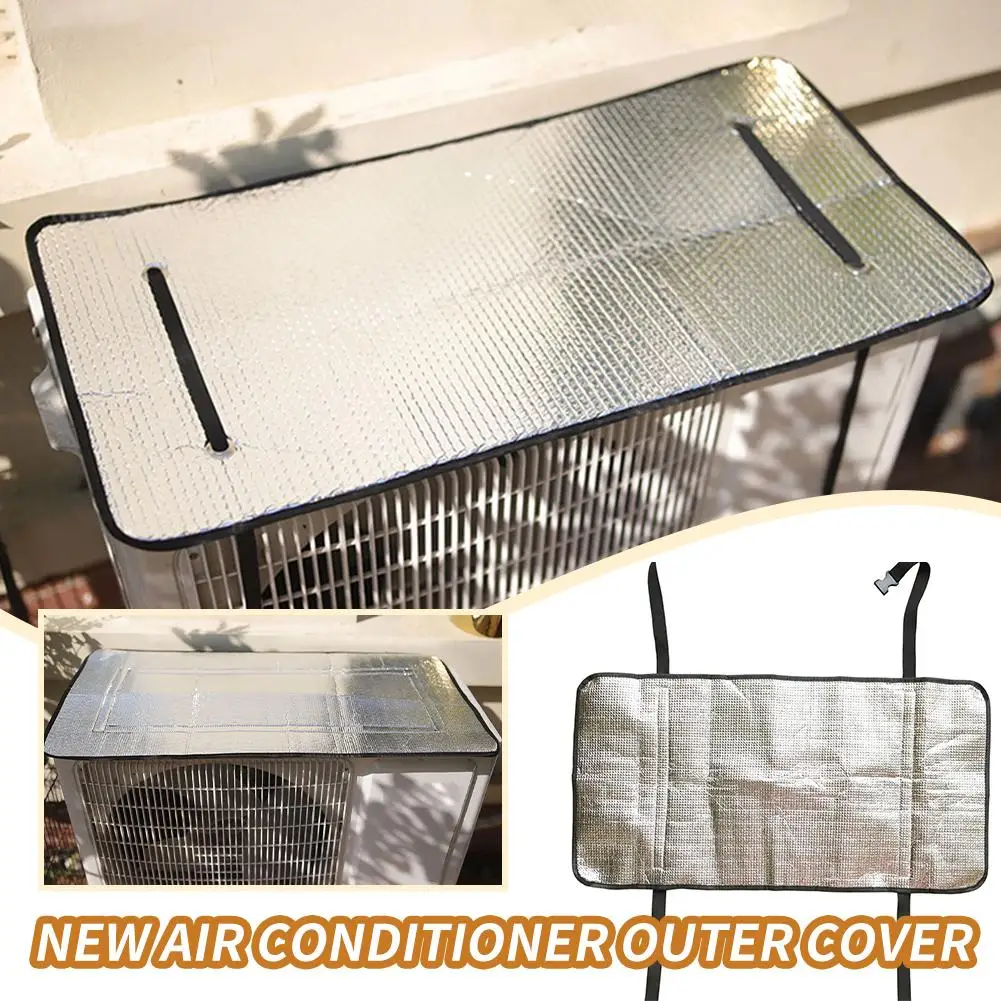 

New Air Conditioner Cover Aluminum Foil Insulation Film Bubble Flame Retardant Conditioner Cover Film Sunscreen Air B4z1