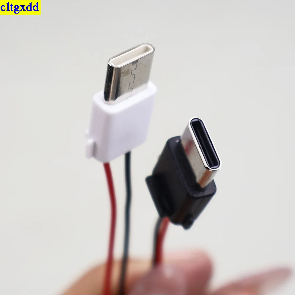 Cltgxdd 5-10piece Type-C welding cable male head waterproof 2-pin 5A wired high-current plug waterproof connector