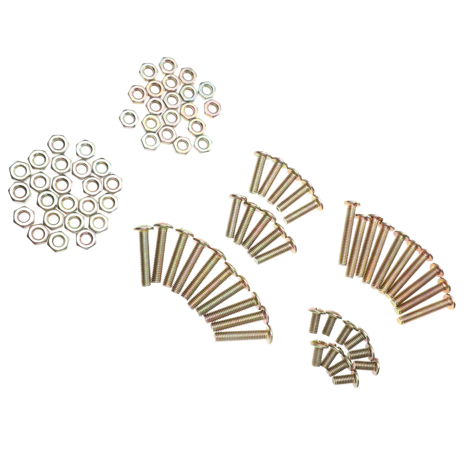 1Set Sturdy Iron Flat Head Fixing Screw Kit Smooth Polished Surface Easy Install Long-Lasting Metal Furniture Leg Attachment