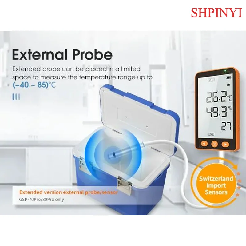 아이케시 GSP-80Pro LCD 데이터 로거 멀티 USB PDF 보고서 온도 및 습도 데이터 로거 CE FCC ROHS PDF CSV 보고서