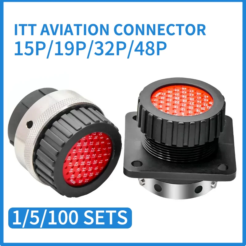 

1/5/100 sets aviation plug connector ITT male and female terminal car plug 15P/19P/32P/48P waterproof connection 192900-0078