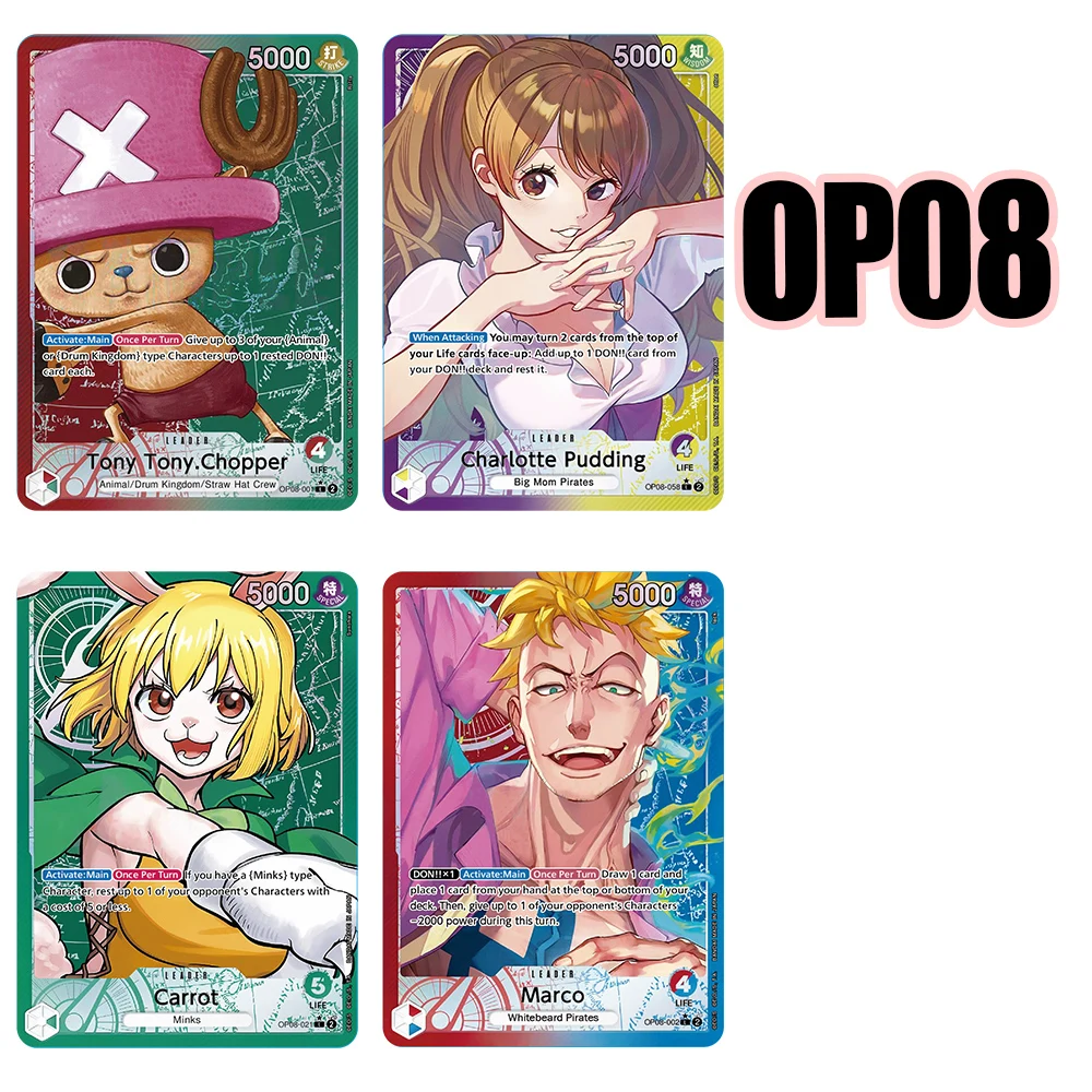 55PCS OTCG Leader Card Anime ONE PIECE Luffy Zoro Sanji Nami Yamato PTCG Trading Card Collect Gift English High Quality