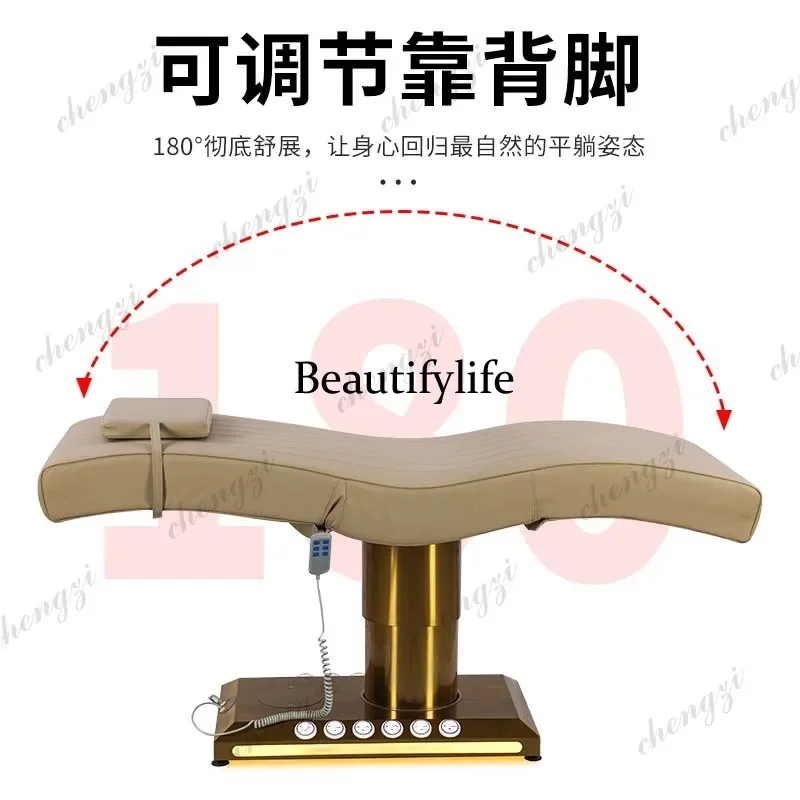 D136 New beauty salon electric beauty bed Spa massage bed Medical beauty eyelash embroidery facial bed