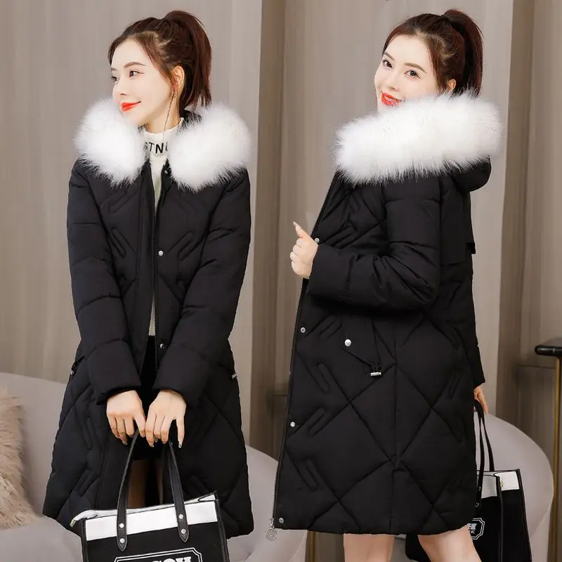 2023 New Women Down Cotton coat Winter Jacket Female intensification Parkas Medium style Outwear self-cultivation Overcoat