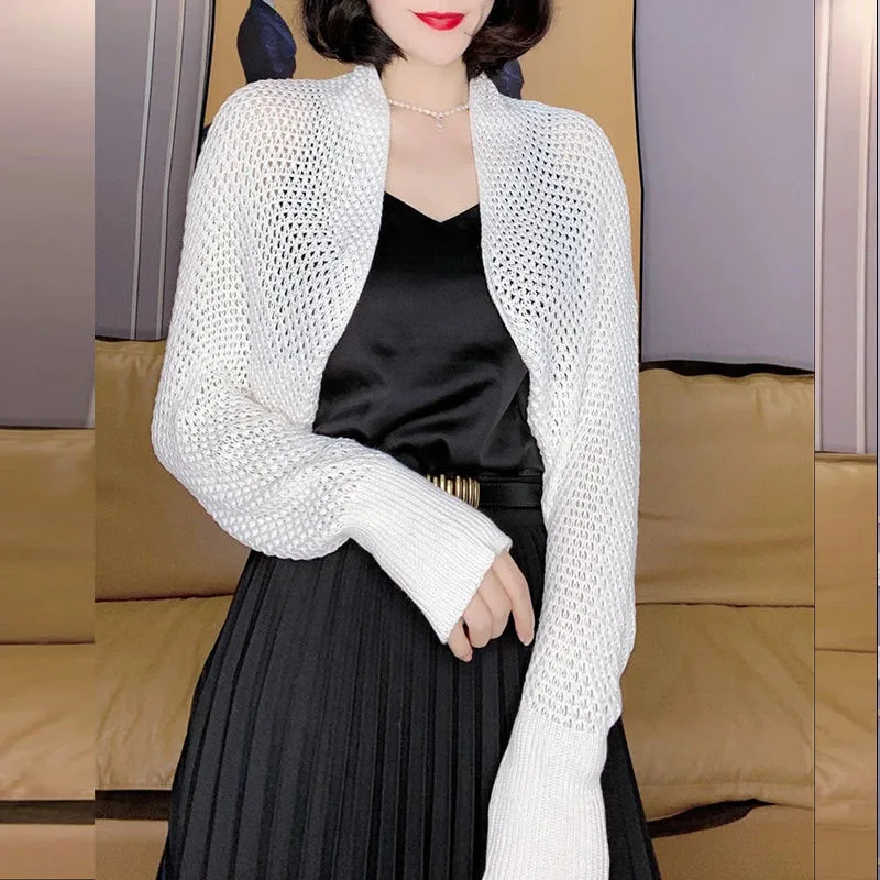 Sweater Women 2024 Fashion New Sunner Spring Autumn Knitted air-conditioned Scarf hollowed-out Cardigan Women PYPX6166