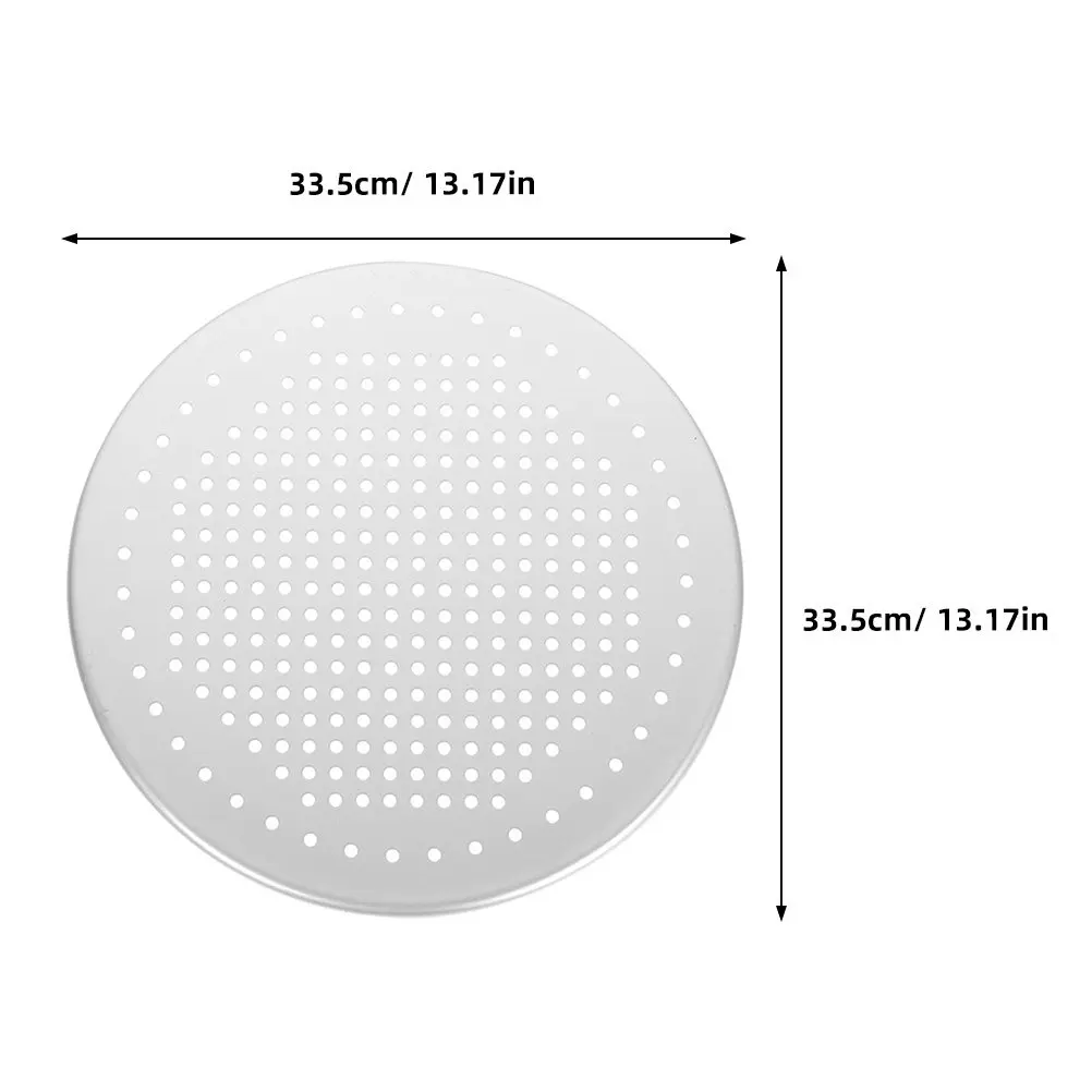 Perforated Round Pizza Pan Aluminium Heavy Duty Thickened Baking Tray for Oven Crispy Pizza Nonstick Easy Release Multi Function