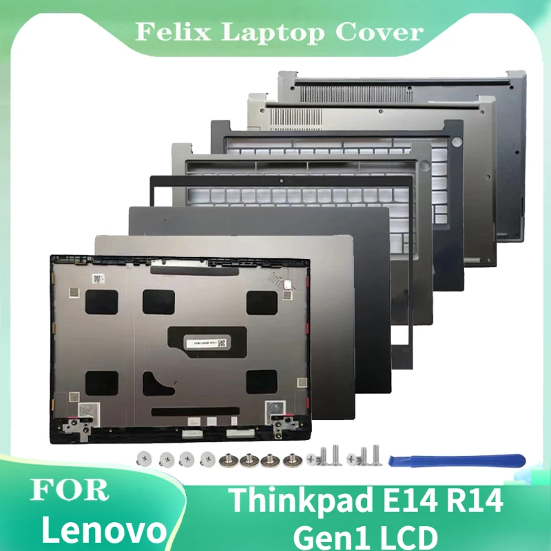 For Lenovo Thinkpad E14 R14 Gen1 LCD Back Cover/LCD Front Bezel/Palm Cushion/Bottom Cover Silver/Black Laptop Cover