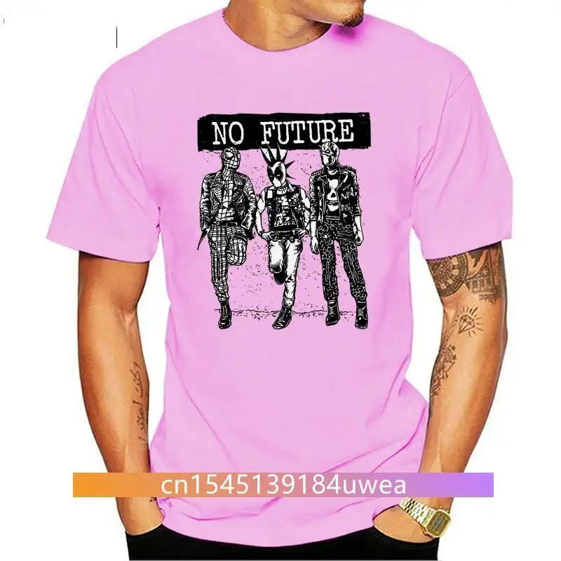 

New No Future Super Hero Punk T-Shirt Music Tee Rock Festival Clothing Grunge Tee High Quality Tops TEE Shirt