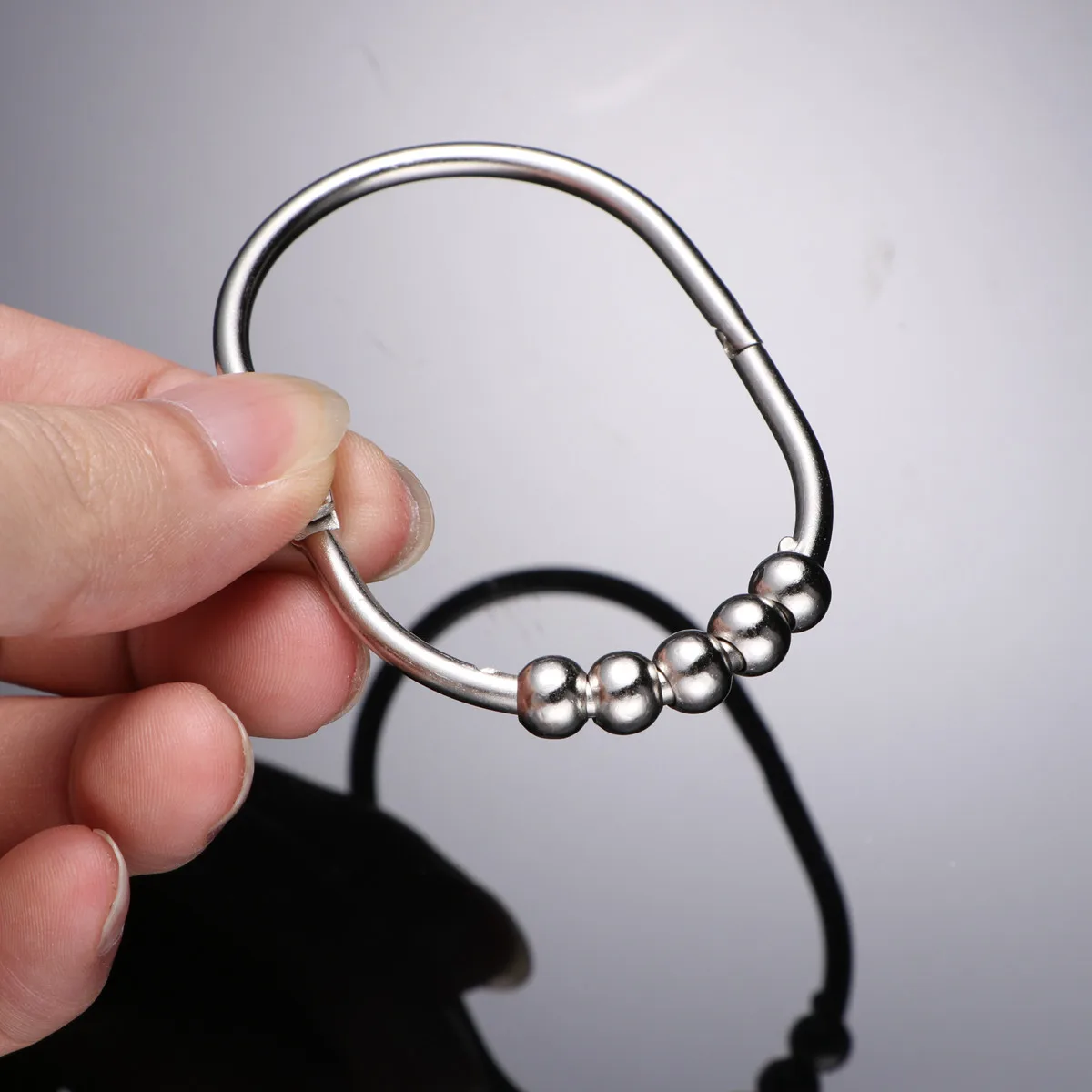 12Pcs Wide Shower Curtain Hooks Stainless Steel Rustproof Corrosion Free Easy Install Heavy Duty Closing Hinged Rings for Liner