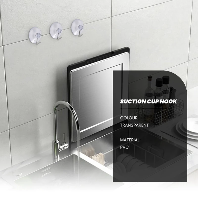 Suction Sucker Window Hooks Clear Wire Hook 32MM ( Pack Of 10 )