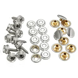 30 Pcs Snap Fastener Stainless Canvas Capos Screw Kit Tent Marine Boat Canvas Cover Tools Sockets Buttons Car Canopy Accessories