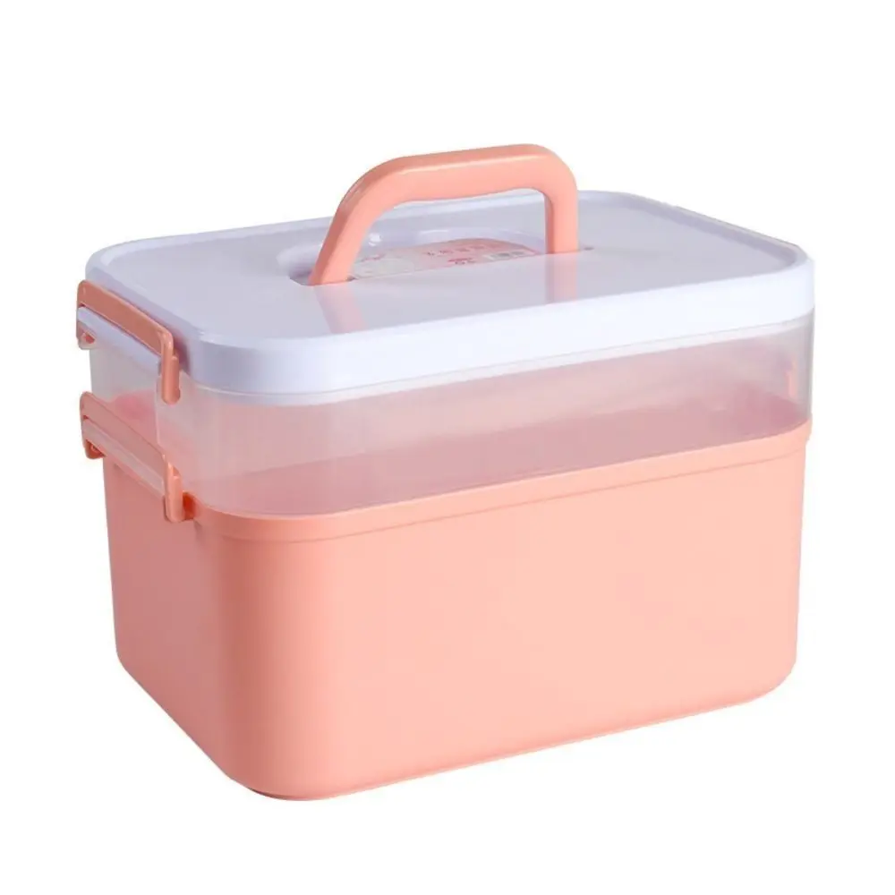 High-Capacity Double-Deck Nail Kit Manicure Tool Cabinet Nail Lamp Storage Box Cosmetics Storage Box Medicine Containing Box