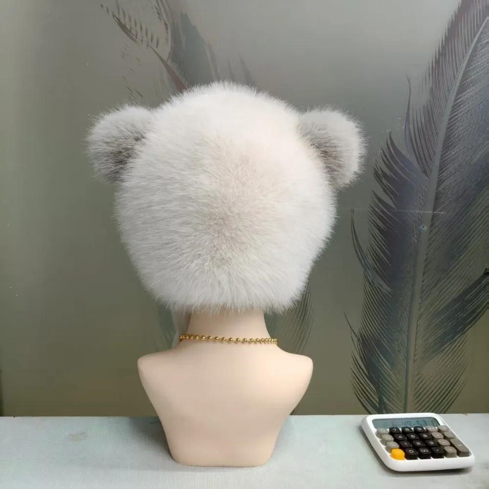 Polyester Material Faux Fur Trapper Hat Large Head Circumference 63cm Ear Protection Design Ushanka Hat Thick Warm Lining