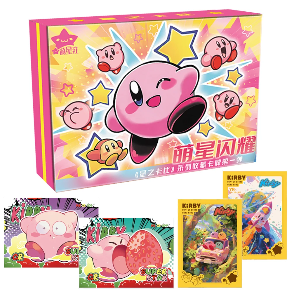 Carta Kirby autentica per bambini Gioco d'azione classico giapponese Stelle carine Smalto Raro gioco limitato Collezione di carte Giocattoli per la famiglia