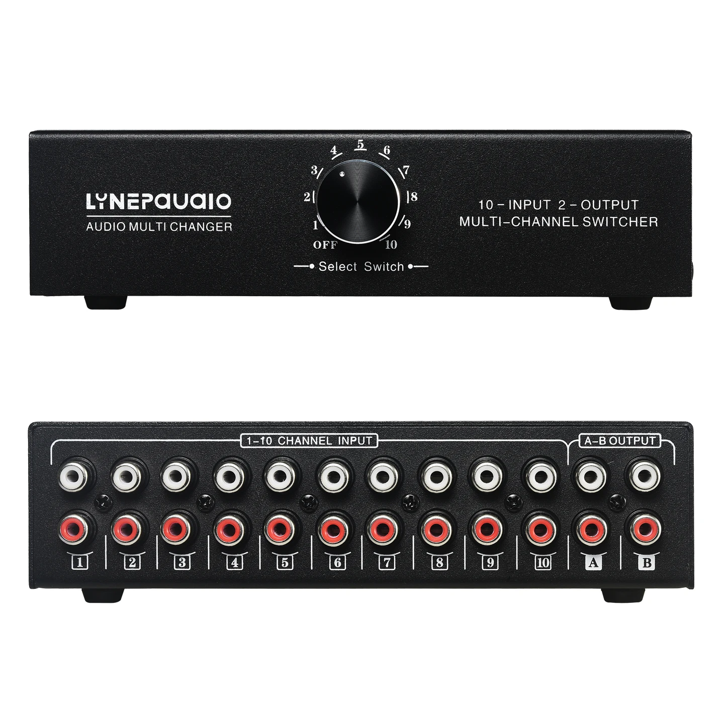 10 in 2 out audio signal selection switch, headphone speaker switching, reverse wiring, 1 in 10 out, no loss  B002