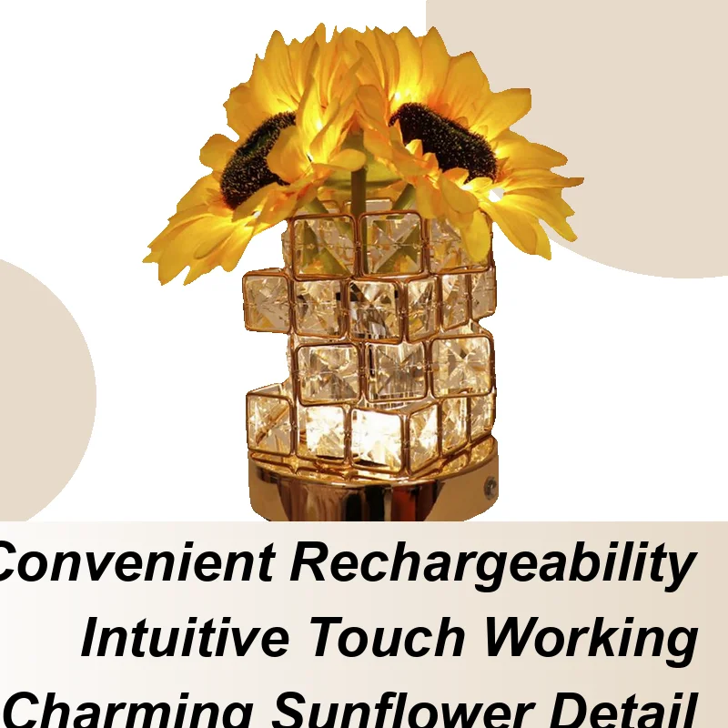 

Sunflower Light LED Nightstand Light Rechargeable Tabletop Lighting Device Decorative Night Lamp For Living Room Sturdy