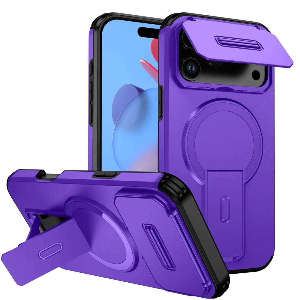 Shockproof Foldable Magnetic Stand Phone Case For iPhone 18 17 16 15 14 13 12 11 Pro Max Air 16E Full Body Lens Protection Cover