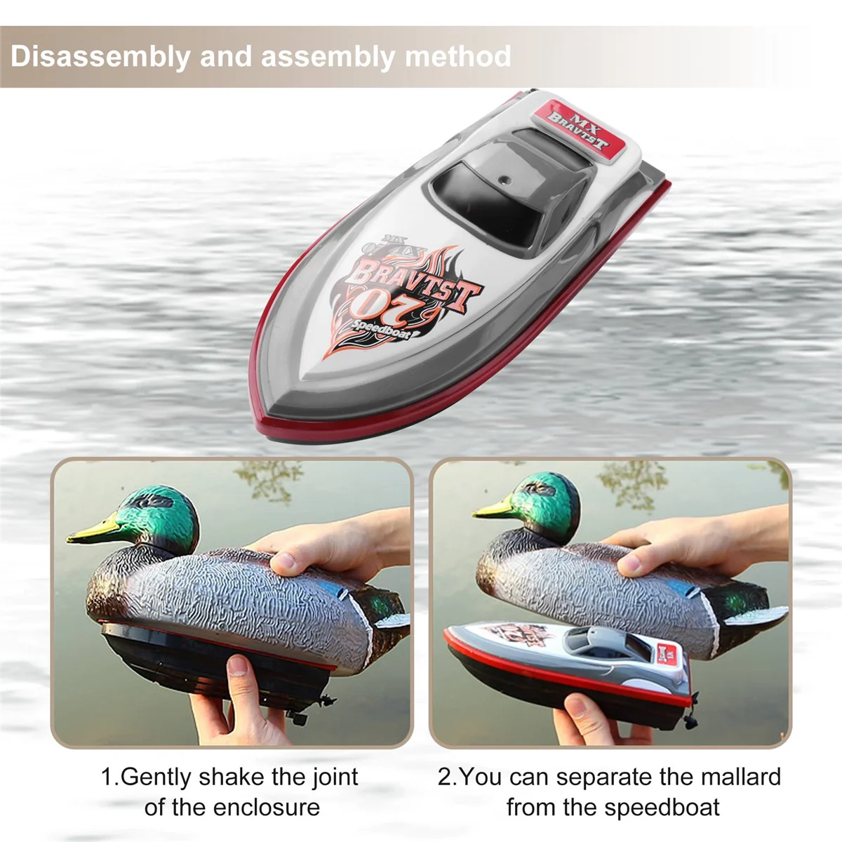 V201 RC Boat RC Duck Boat 2.4Ghz Hunting Motion Remote Control Duck Boat Waterproof for Swimming Pool Pond Garden Decor