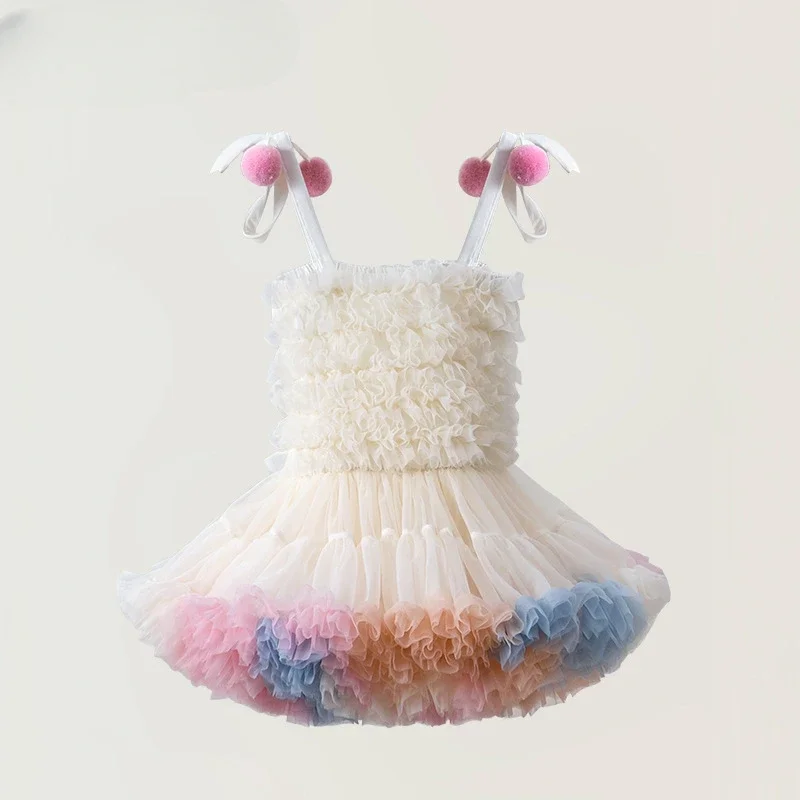 Fluffy Rabbit Skirt Girl Baby Dress Super Immortal Cake Fluffy Gauze Birthday Party Children\'s Princess Dress Summer