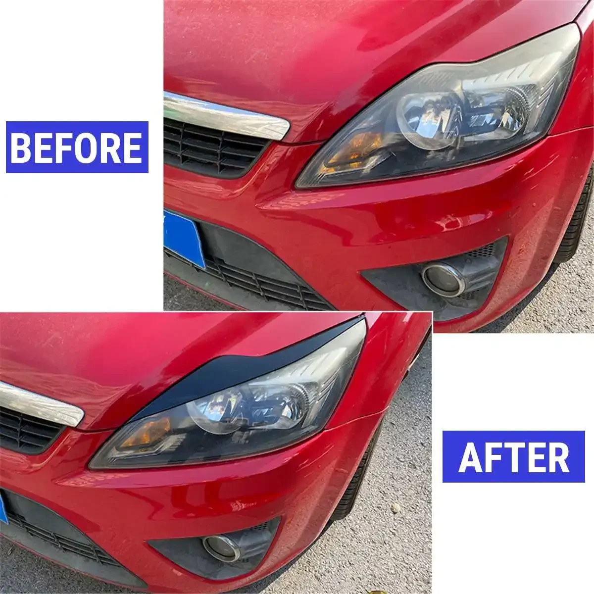 For Focus 2 MK2 MK2.5 Carbon Exterior Cover Car-Styling Accessories 2008-2011 ABS Headlight Eyebrow Brow Eyelids Headlamps