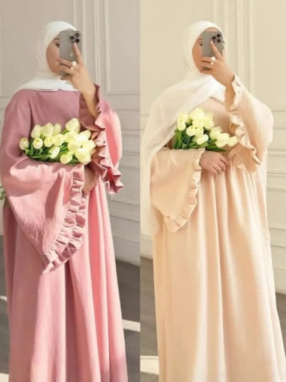 

Eid Muslim Women Dress Abaya Flare Sleeve Elegant Vestidos Largos Party Caftan Jalabiya Ramadan Long Dresses Kaftan Robe 2025