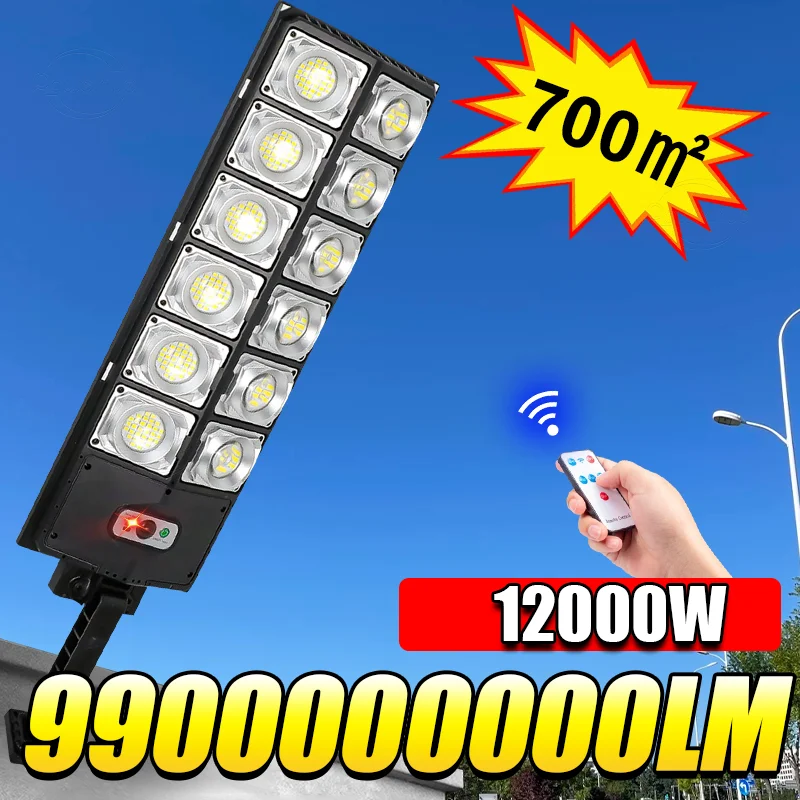 

9900000000LM Солнечный светодиодный светильник для улицы, сада, уличный фонарь, 720 светодиодов, 3 режима, пульт дистанционного управления, водонепроницаемый светильник, самый мощный солнечный светильник