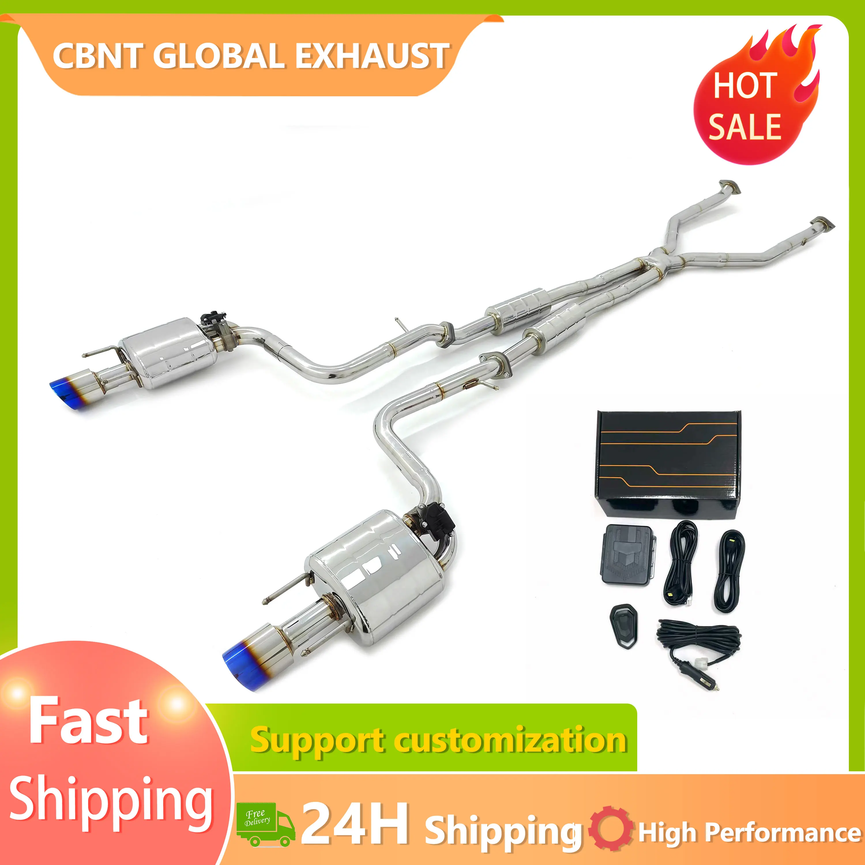 

CBNT Quick Delivery Stainless Steel Valved Catback Exhaust for Lexus IS250 IS300 IS350 3.5L Exhaust Systems Remote Control