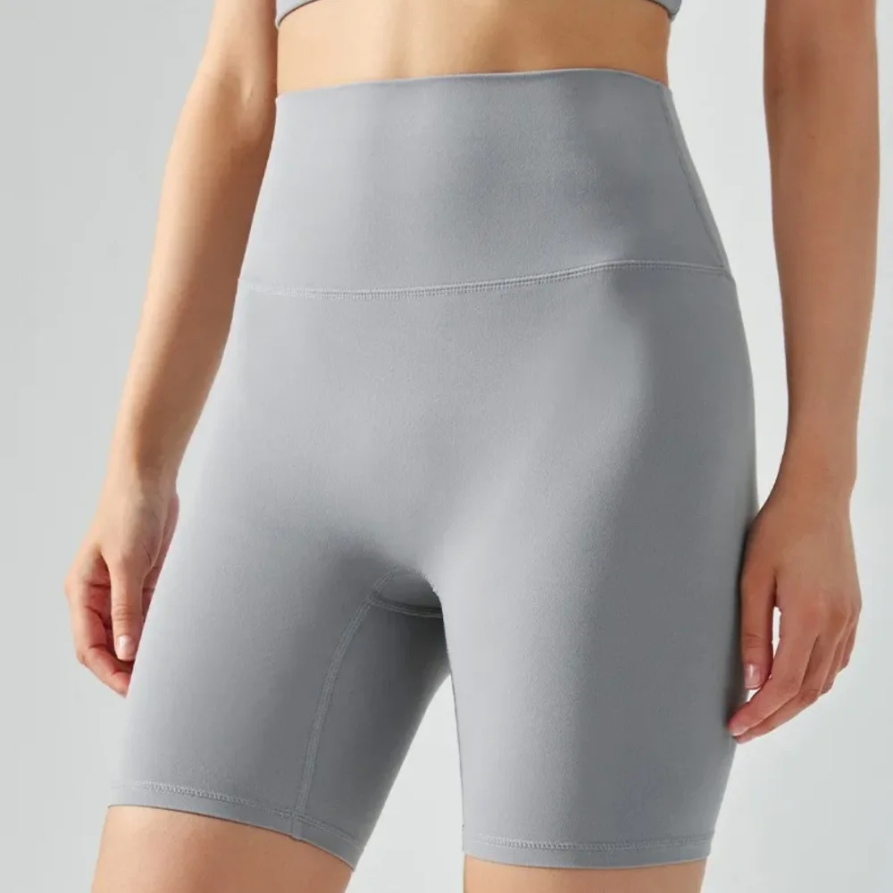 Pantalones cortos deportivos de Yoga para mujer, Shorts ajustados de ciclismo, cintura alta desnuda, transpirables, de secado rápido, para gimnasio,