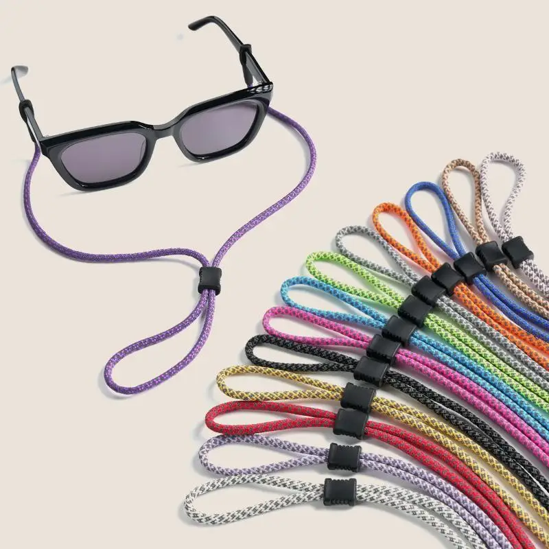 Adjustable Braided Sunglass Retainer Lanyard Anti Slip Portable Multi Colors for Hiking Travel Holiday Outdoor Use
