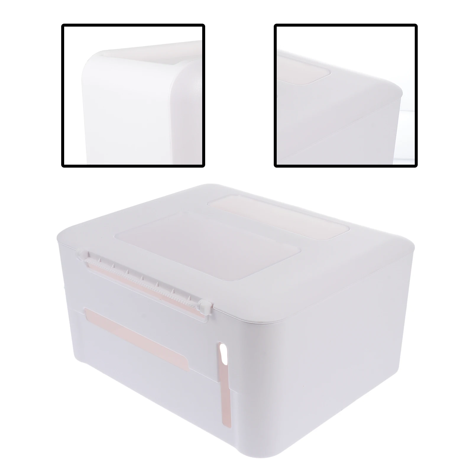 1pc Bathroom Nail-Free Wall-Mounted Tissue Storage Box Double-Layer Pp Material Household Simple Organizer Toilet Rack