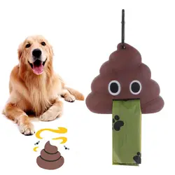 Pet Waste Bag Dispenser Poop Bag Dogs Cat Trash Carrier Pet Bag Loader Cleaning Tool Pet Products Fecal Shape Outdoor Portable