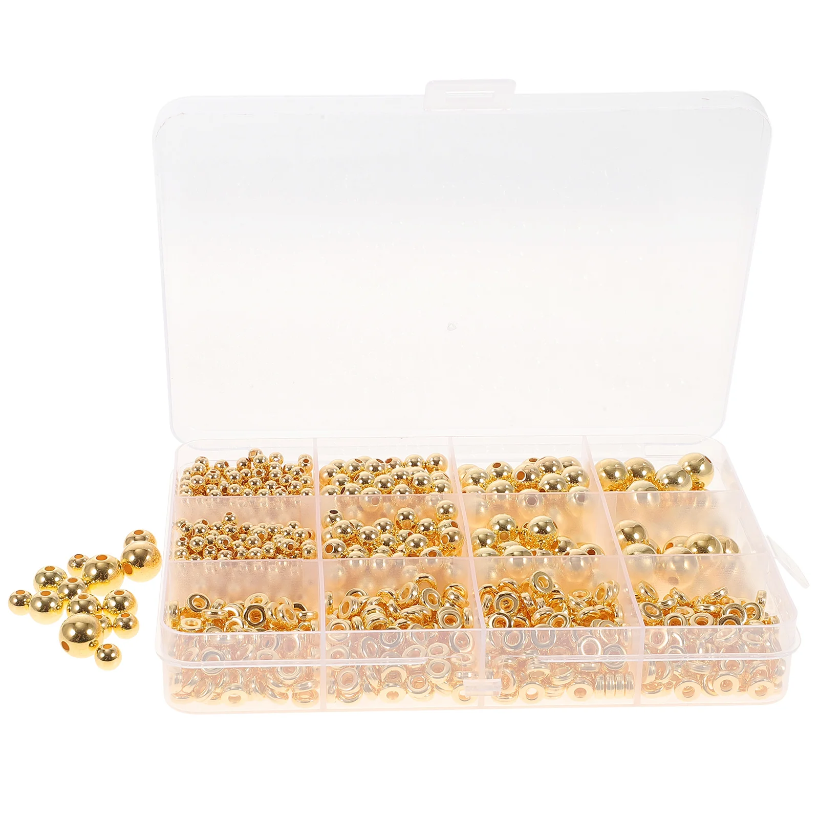 

1250Pcs Golden Spacer Beads Bright Color Loose Beads for Jewelry Craft DIY Necklace Bracelet Making Supplies Elegant Spacer Bead