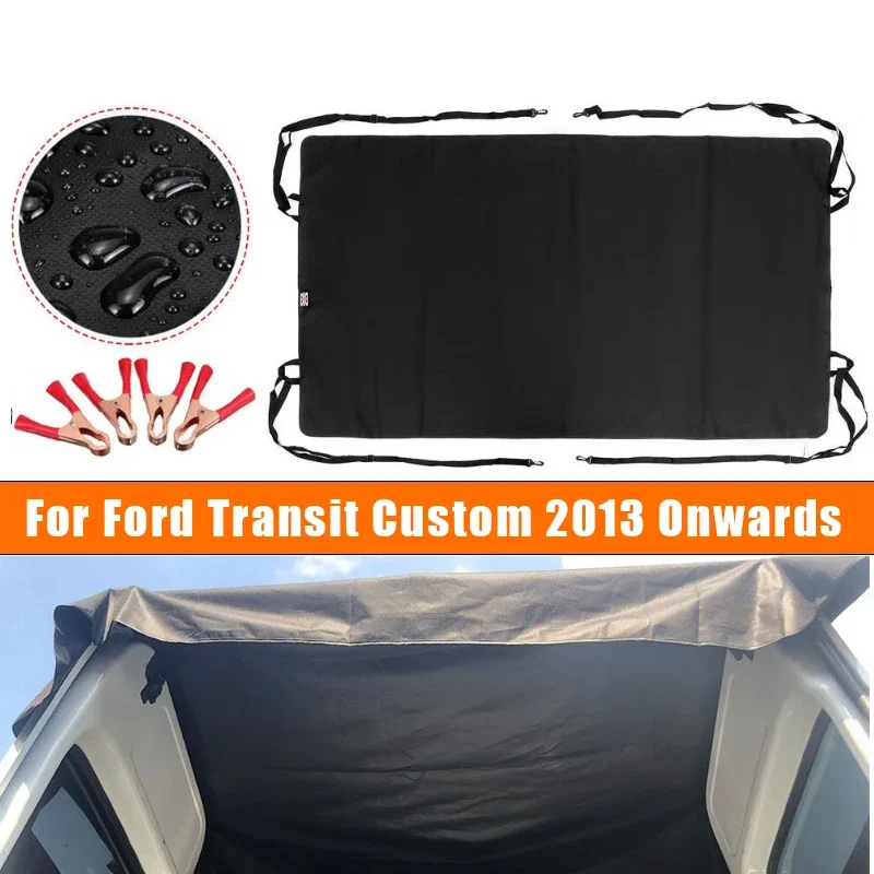 

600D Rear Barn Door Awning Cover Black Fit for Ford Transit Custom 2013 Onwards for VW T5 T6 Campervan Wear-resistant Waterproof