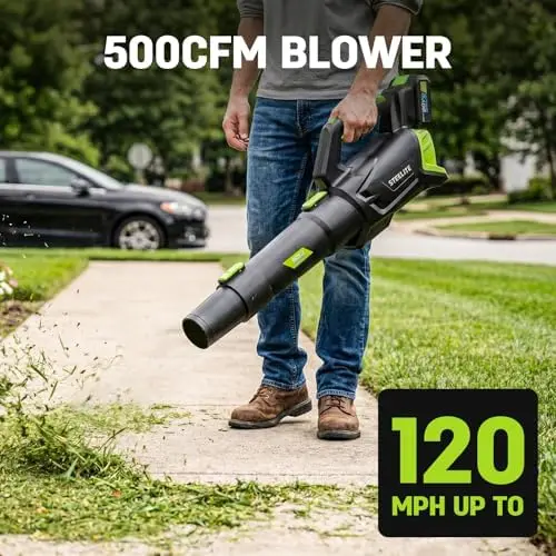 Cordless Lawn Mower & Leaf Blower Combo for Small Yards | 13-Inch Cordless Lawn Mower, 20V Battery System