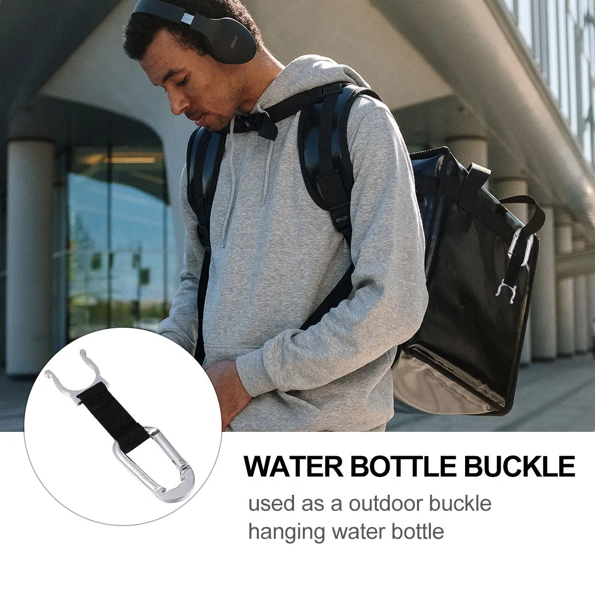 

5Pcs Water Bottle Buckle Rugged Alloy Clamp Compact Design for Backpack Belt Tractor Mounting Drink Holder Clip