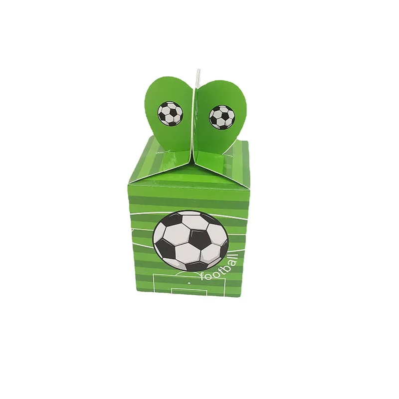 25/50Pcs Mini Green Football Field Candy Box Cartoon Kids Birthday Favor Gift Boxes Packaging Bag Baby Shower Party Decoration