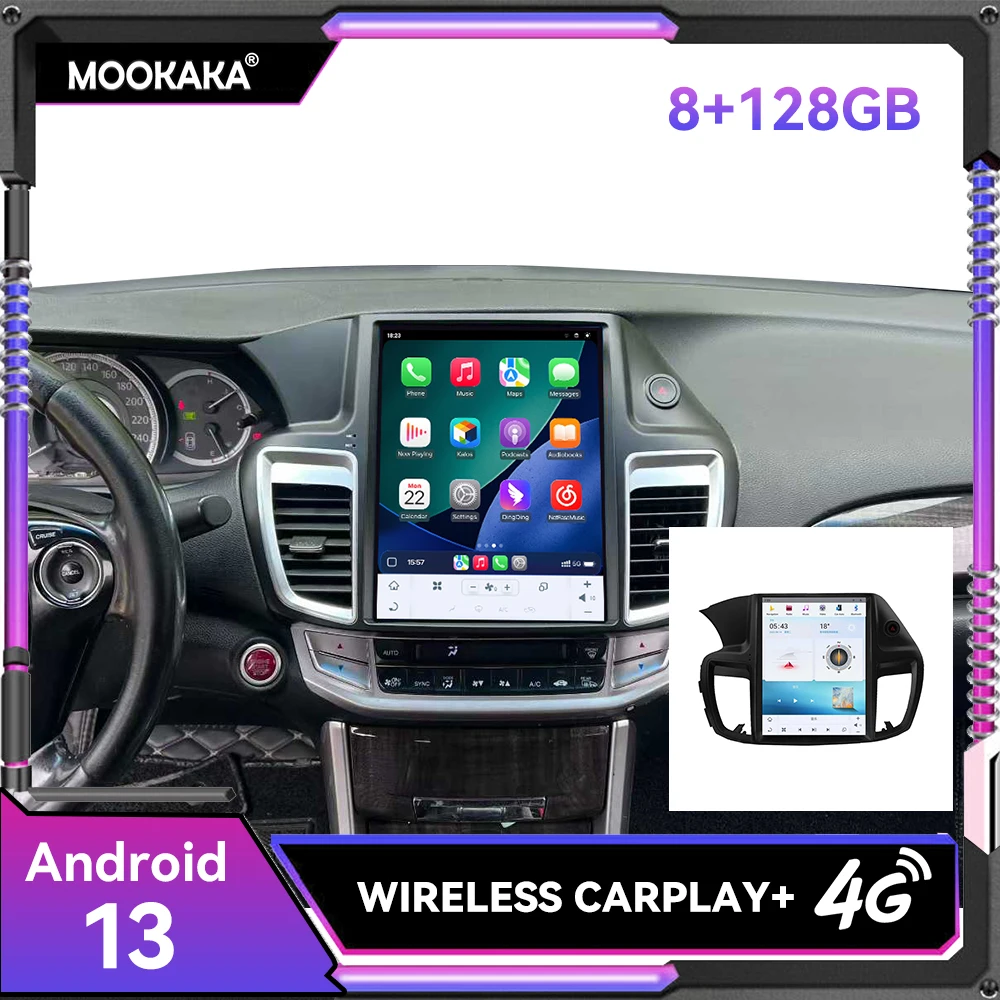 

12.1Inch Vertical Screen Android 13.0 8+256GB Car Radio Player For Honda Accord 9th 2012 - 2017 GPS Navi CarPlay DSP Stereo Unit