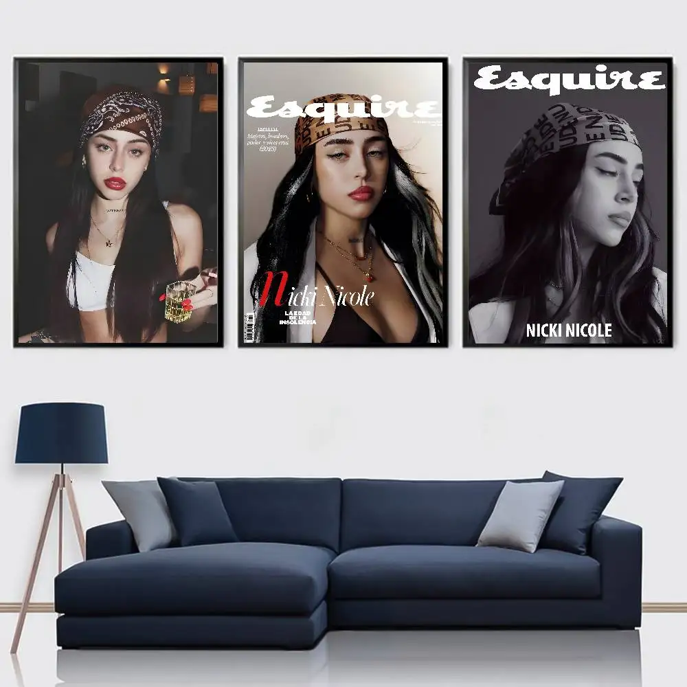 Argentine Rapper Singer N-Nicki Nicole Poster High Quality Dorm Living Room Aesthetic Wall Decoration Painting Stickers Gift