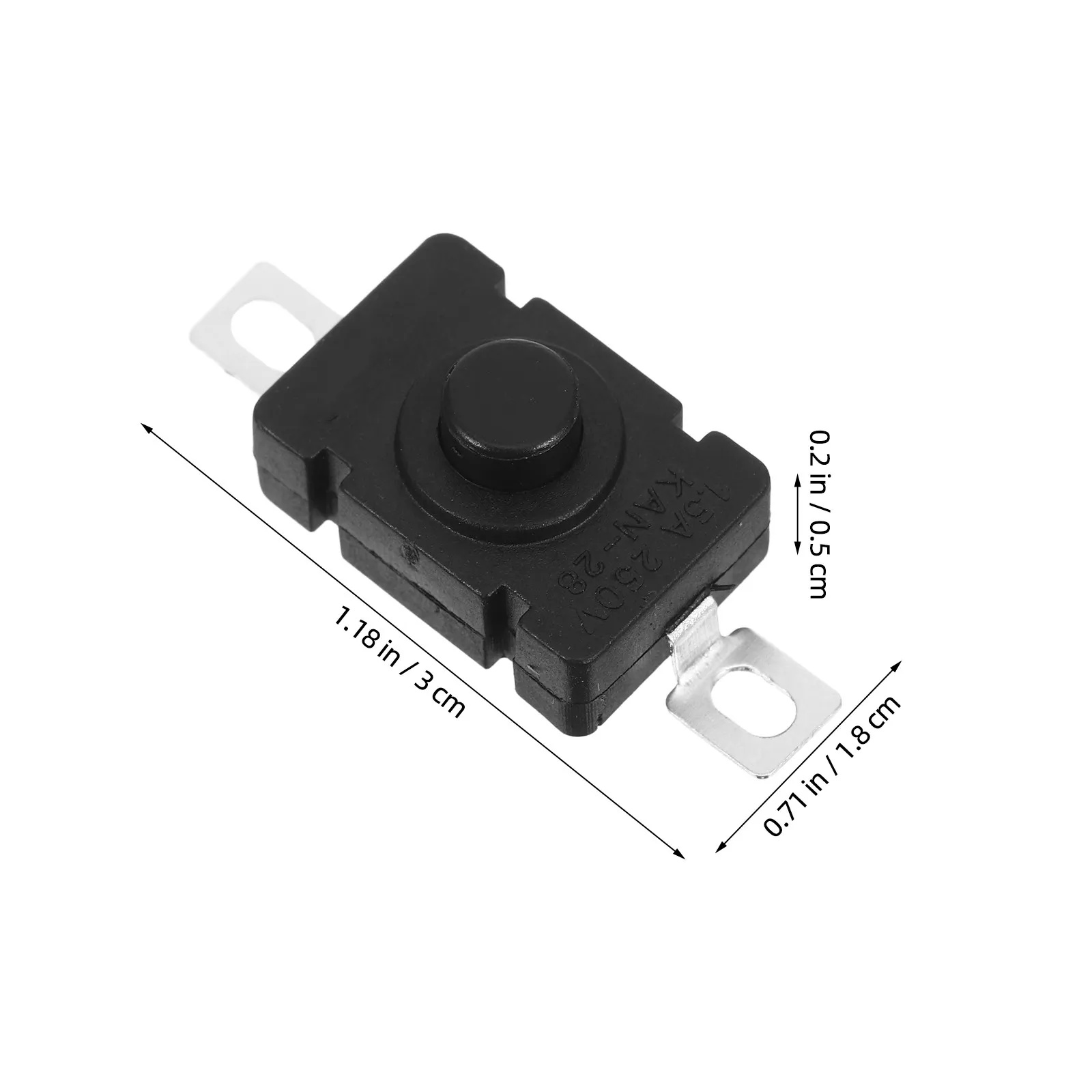 20Pcs Battery Box Switch Wired Leads Push Button Self-Locking Mini Spst Latching Switch for Flashlight Replacement DIY