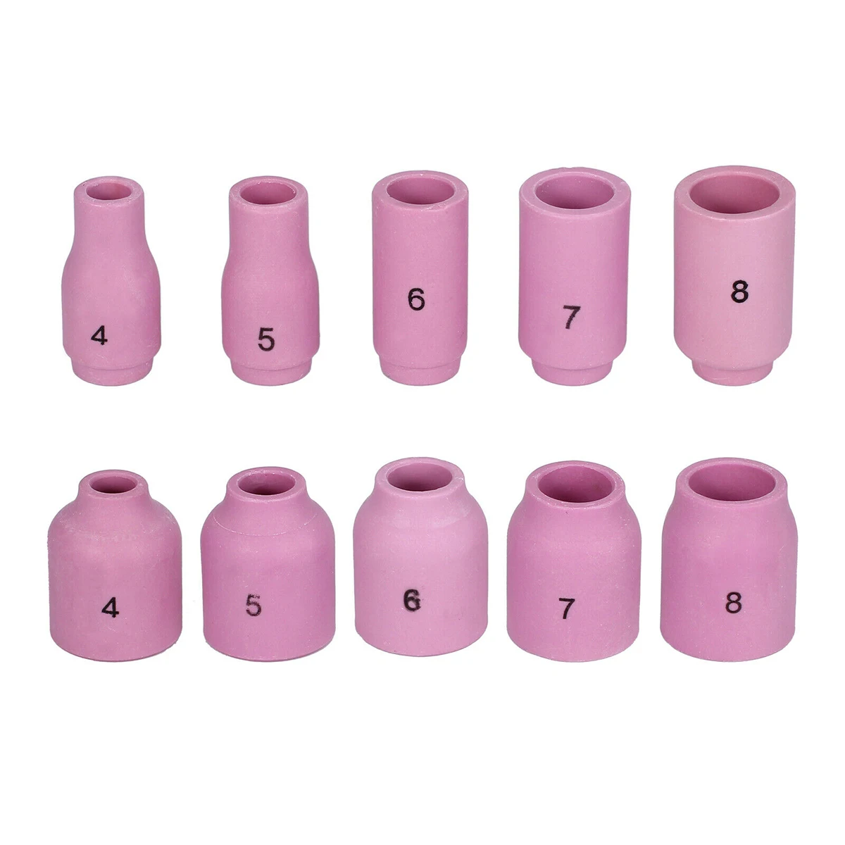 55pcs TIG Welding Torch Kit with High Temperature Glass Cup Back Cup Collets Collets Body Alumina Nozzle Stubby Gas