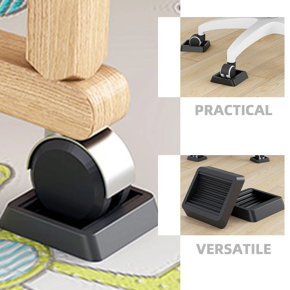 

5 Pcs Roller Sliding Chair Floor Cushion Wheel Stoppers for Rolling Furniture Chairs Pad Office Nonslip Skating