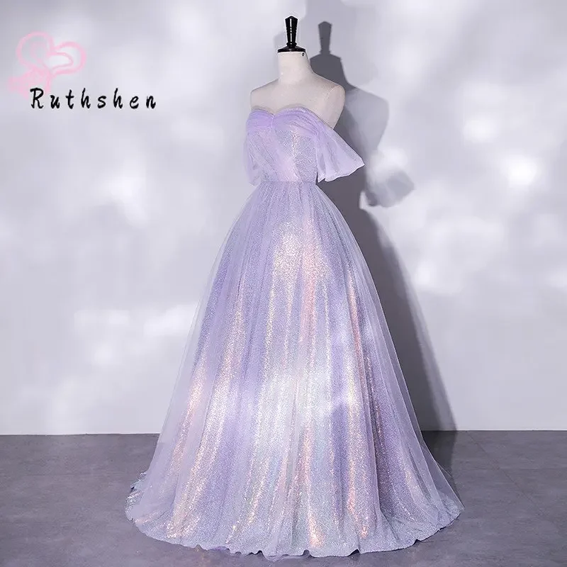 Customized Prom Dresses 2024 Light Purple Sequin Ball Gown Vestidos De Gala Fashion Women Formal Party Evening Gowns