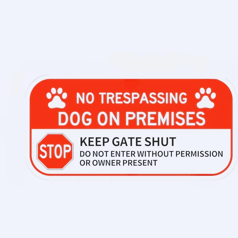 

Car stickers FOR No Trespassing Dog On Premises Sign, Keep Gate Shut, Do Not Enter 13cm PVC KK