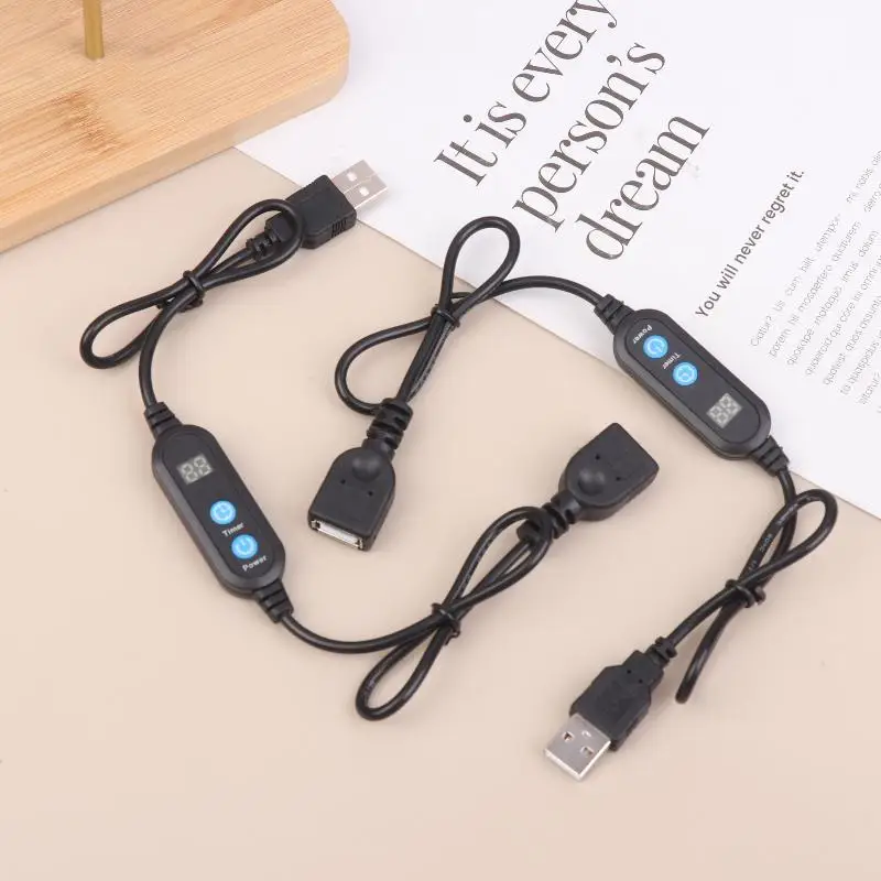 0.6 meters USB Countdown Timer Cord Digital Timer Switch Cable Auto Cutoff Connector Controller Timer Switch 30-minute Countdown