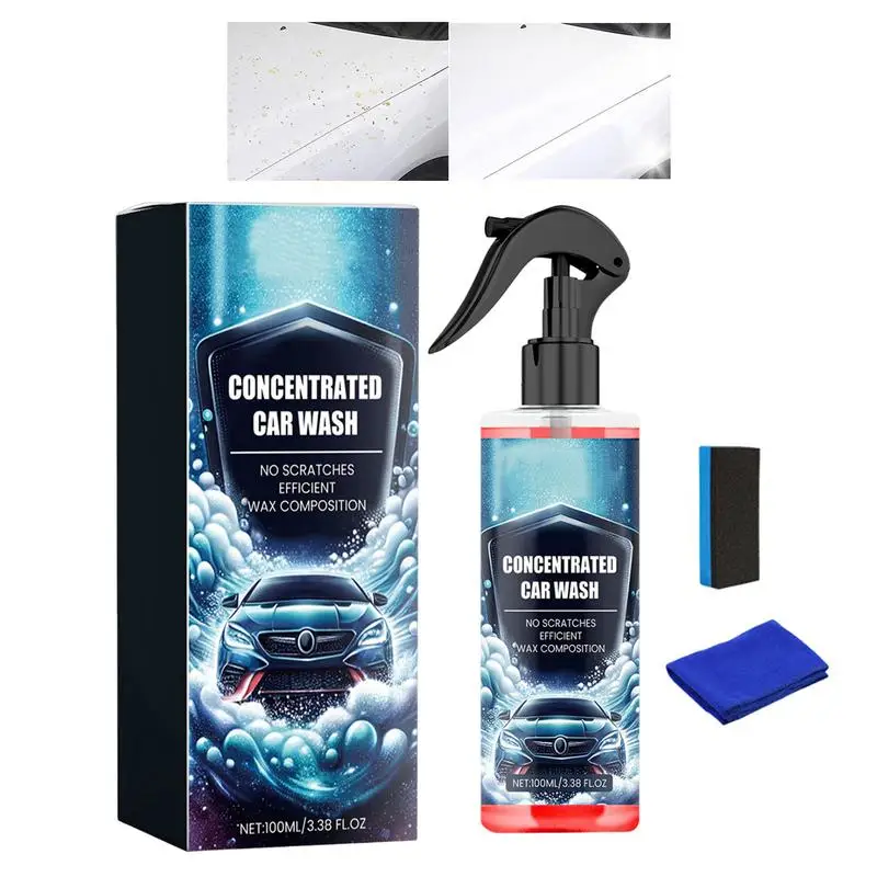 

Car Cleaning Spray Car Detailing Cleaning Fluid Car Cleaning Supplies Car Wash Polish Protectant With Sponge & Cloth Car Paint