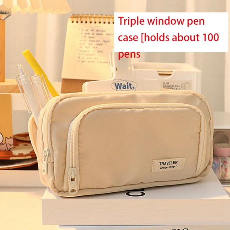 Large-Capacity Pencil Case Simple Pencil Case Pencil Case Girl Storage Bag Pencil Case Student School Supplies