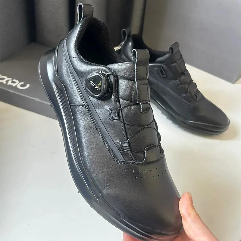 Genuine Leather Shoes Men Menswear Rotary Buckle Loafers Stylish Sports Walking Sneakers High Quality Outdoor Barefoot Business
