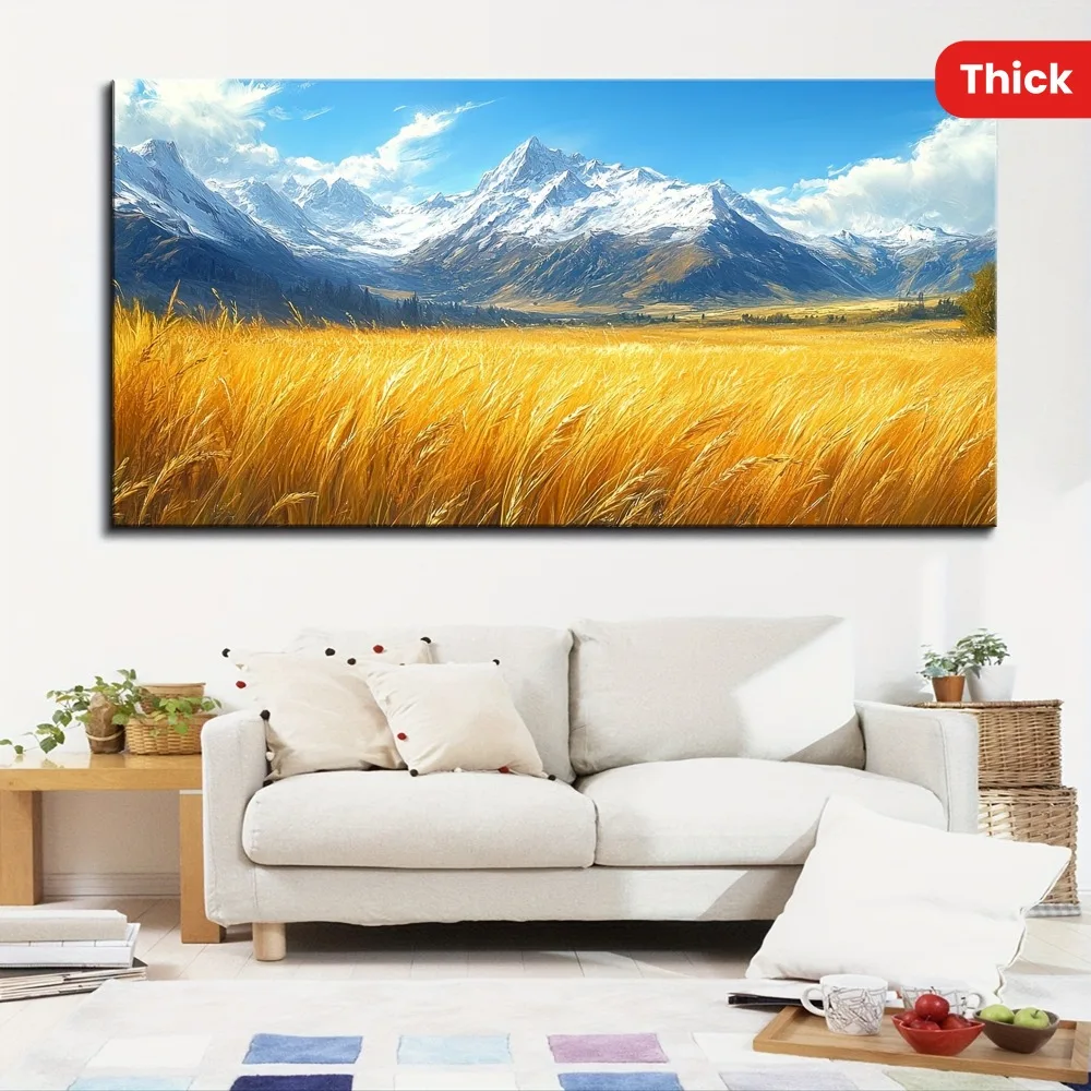 1.5 inch thick pine solid wood frame, valley stretch canvas mural living room bedroom home decor, gallery wrapped gifts